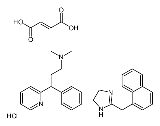 (E)-but-2-enedioate,dimethyl-(3-phenyl-3-pyridin-1-ium-2-ylpropyl)azanium,2-(naphthalen-1-ylmethyl)-4,5-dihydro-1H-imidazole,hydrochloride Structure