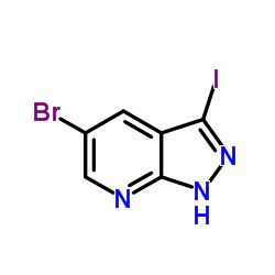 5-溴-3-碘-1H-吡唑并[3,4-B]嘧啶结构式