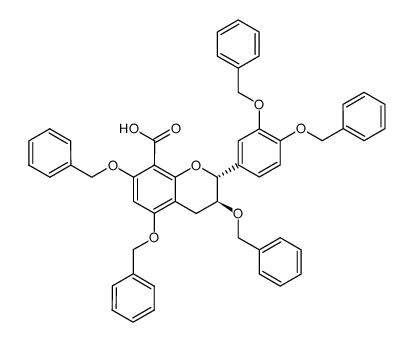 3,5,7,3',4'-penta-O-benzyl-8-carboxycatechin Structure