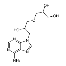 3-[3-(6-aminopurin-9-yl)-2-hydroxypropoxy]propane-1,2-diol结构式