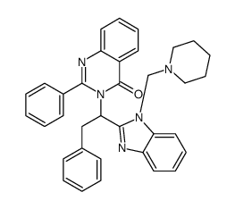 2-phenyl-3-[2-phenyl-1-[1-(piperidin-1-ylmethyl)benzimidazol-2-yl]ethyl]quinazolin-4-one结构式