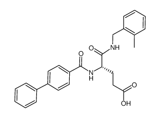 N2-(1,1'-biphenyl-4-ylcarbonyl)-N1-(2-methylbenzyl)-L-α-glutamine结构式