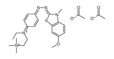 2-[[4-[ethyl[2-(trimethylammonio)ethyl]amino]phenyl]azo]-6-methoxy-3-methylbenzothiazolium diacetate Structure