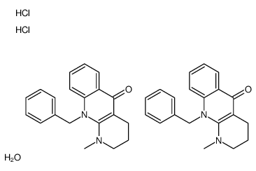 10-benzyl-1-methyl-3,4-dihydro-2H-benzo[b][1,8]naphthyridin-5-one,hydrate,dihydrochloride Structure