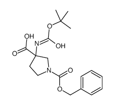 3-Boc-amino-1-Cbz-pyrrolidine-3-carboxylic acid结构式