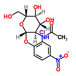 2-氯-4-硝基苯基 2-(乙酰氨基)-2-脱氧-BETA-吡喃葡萄糖苷结构式