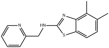 4,5-二甲基-N-(吡啶-2-基甲基)-1,3-苯并噻唑-2-胺结构式