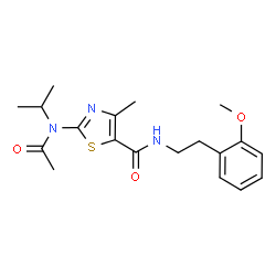 2-[acetyl(propan-2-yl)amino]-N-[2-(2-methoxyphenyl)ethyl]-4-methyl-1,3-thiazole-5-carboxamide结构式