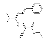 benzaldehyde 2-cyano-2-ethoxycarbonylvinylamino(dimethylamino)methylenehydrazone Structure
