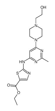 ethyl (6-(4-(2-hydroxyethyl)piperazin-1-yl)-2-methylpyrimidin-4-ylamino)thiazole-5-formate结构式