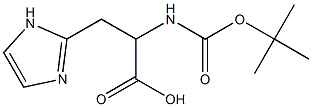 2-氨基甲酸叔丁酯-3-(咪唑-2-基)丙酸结构式