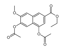 4,6-双(乙酰基氧基)-7-甲氧基-2-萘羧酸乙酯结构式