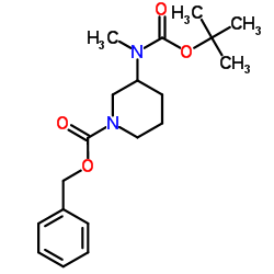 3-((叔丁氧基羰基)(甲基)氨基)哌啶-1-甲酸苄酯结构式