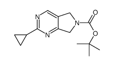 2-Cyclopropyl-5,7-dihydro-pyrrolo[3,4-d]pyrimidine-6-carboxylic acid tert-butyl ester Structure