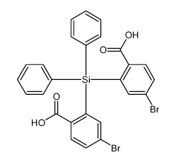 4-bromo-2-[(5-bromo-2-carboxyphenyl)-diphenylsilyl]benzoic acid Structure