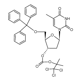 3'-O-TCBOC-5'-O-tritylthymidin结构式