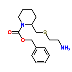 Benzyl 2-{[(2-aminoethyl)sulfanyl]methyl}-1-piperidinecarboxylate结构式