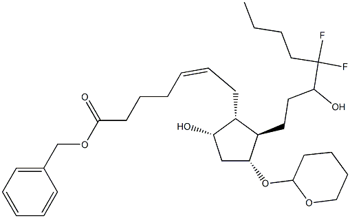(Z)-7-[(1R,2R,3R,5S)-2-(4,4-二氟-3-羟辛基)-5-羟基-3-[(四氢-2H-吡喃-2-基)氧基]环戊基]-5-庚酸苄酯结构式