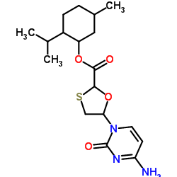 5-(4-氨基-2-氧代-1(2H)-嘧啶)-1,3-氧硫杂环戊烷-2-甲酸 5-甲基-2-异丙基环己醇酯结构式
