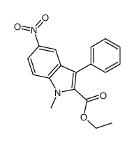 ethyl 1-methyl-5-nitro-3-phenylindole-2-carboxylate结构式
