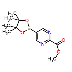 5-硼酸频哪醇酯嘧啶-2-羧酸甲酯结构式