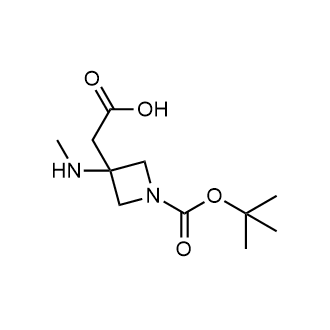 2-(1-(叔丁氧基羰基)-3-(甲氨基)氮杂环丁烷-3-基)乙酸结构式