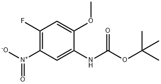 (4-氟-2-甲氧基-5-硝基苯基)氨基甲酸叔丁酯结构式