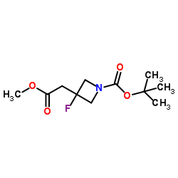 叔-丁基 3-氟-3-(2-甲氧基-2-氧亚基乙基)吖丁啶-1-甲酸基酯结构式