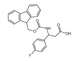 3-((((9H-芴-9-基)甲氧基)羰基)氨基)-3-(4-氟苯基)丙酸结构式