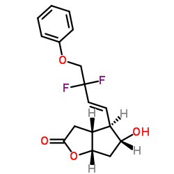 2H-环戊并[B]呋喃-2-酮,4-[(1E)-3,3-二氟-4-苯氧基-1-丁烯-1-基]六氢-5-羟基-,(3AR,4R,5R,6AS)-(...)结构式