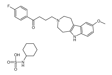 N-cyclohexylsulfamate,1-(4-fluorophenyl)-4-(9-methoxy-1,2,3,4,5,6-hexahydroazepino[4,5-b]indol-3-ium-3-yl)butan-1-one Structure