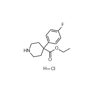 4-(4-氟苯基)哌啶-4-羧酸乙酯盐酸盐结构式