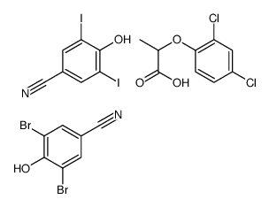 3,5-dibromo-4-hydroxybenzonitrile,2-(2,4-dichlorophenoxy)propanoic acid,4-hydroxy-3,5-diiodobenzonitrile Structure