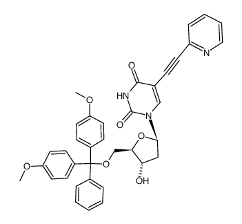 5'-O-(4,4'-dimethoxytrityl)-5-(pyridin-2-yl-ethynyl)-2'-deoxyuridine结构式