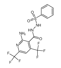 2-amino-4,6-bis-trifluoromethyl-nicotinic acid N'-benzenesulfonyl-hydrazide Structure