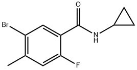 5-溴-N-环丙基-2-氟-4-甲基苯甲酰胺结构式