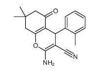 2-amino-7,7-dimethyl-4-(2-methylphenyl)-5-oxo-6,8-dihydro-4H-chromene-3-carbonitrile结构式