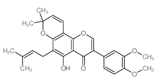 3-(3,4-Dimethoxyphenyl)-5-hydroxy-8,8-dimethyl-6-(3-methylbut-2-en-1-yl)-4H,8H-pyrano[2,3-f]chromen-4-one结构式