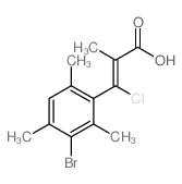 (Z)-3-(3-bromo-2,4,6-trimethyl-phenyl)-3-chloro-2-methyl-prop-2-enoic acid结构式