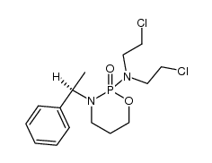 bis-(2-chloro-ethyl)-[(Ξ)-2-oxo-3-((R)-1-phenyl-ethyl)-2λ5-[1,3,2]oxazaphosphinan-2-yl]-amine结构式