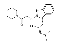 (9ci)-n-(1-甲基乙基)-2-[[2-氧代-2-(1-哌啶基)乙基]硫代]-1H-苯并咪唑-1-乙酰胺结构式