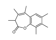 3,4,5,7,8,9-hexamethyl-3H-1-benzoxepin-2-one结构式