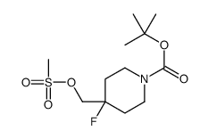 4-氟-4-((甲基磺酰氧基)甲基)哌啶-1-羧酸叔丁酯结构式
