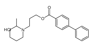 4-Biphenylcarboxylic acid, 3-(2-methylpiperidino)propyl ester, hydrochloride Structure