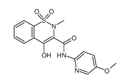 N-(5'-methoxy-2'-pyridyl)-4-hydroxy-2-methyl-2H-1,2-benzothiazine-3-carboxamide 1,1-dioxide结构式