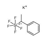 monopotassium mono(pentafluoro(1-phenylethyl)silicate(IV))结构式