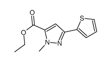 1-甲基-3-噻吩-2-基-1H-吡唑-5-羧酸乙酯结构式