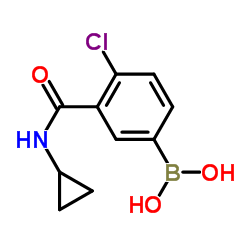 4-氯-3-(环丙基氨基甲酰基)苯基硼酸结构式