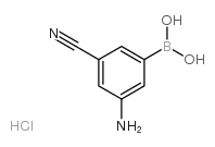 3-氨基-5-氰基苯硼酸盐酸盐结构式