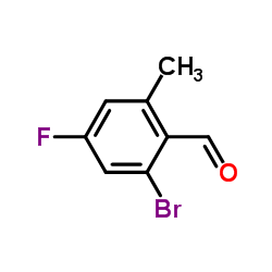 2-溴-4-氟-6-甲基苯甲醛结构式
